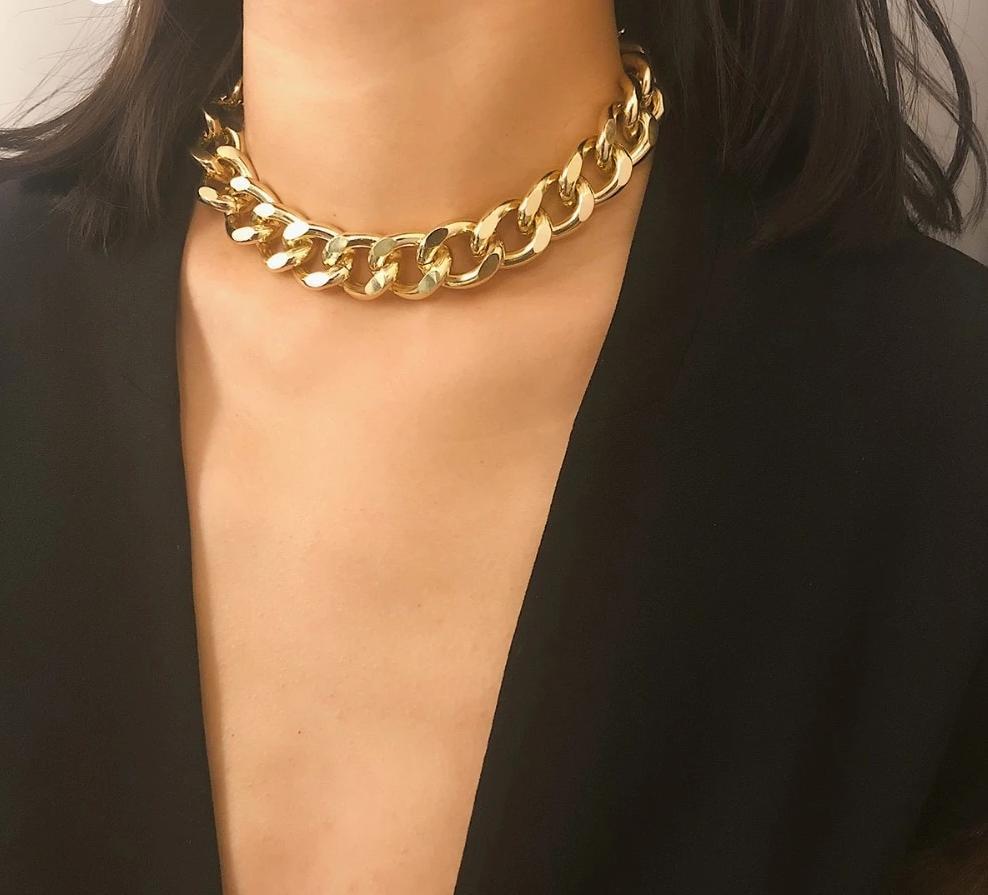 Statement Thick Chain Choker-Necklaces-Arimonz-Arimonz