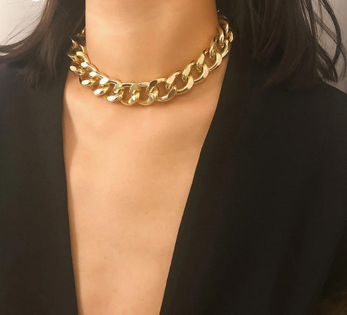 Statement Thick Chain Choker-Necklaces-Arimonz-Arimonz