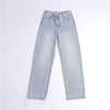 Straight Jeans - Button Up Jeans For Women Irregular High Waisted Straight Baggy Jeans