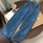 Straight Jeans - High Waist Women's Jeans Wide Leg Pants Trousers Mom Jeans