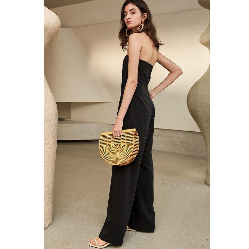 Strapless Wide Leg Women Romper Oversized Asymmetrical Jumpsuits-Night Out Jumpsuits & Rompers-Arimonz-Arimonz