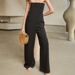 Strapless Wide Leg Women Romper Oversized Asymmetrical Jumpsuits-Night Out Jumpsuits & Rompers-Arimonz-S-Arimonz
