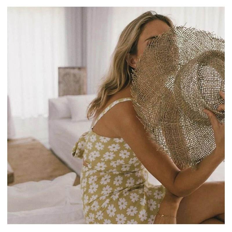 Straw Beach Visor Hats Wide Brim Sunhat Fashionable Hat For Women-Hats-Arimonz-Arimonz