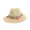 ﻿Straw Sun Hat Panama Hat Women's Summer Caps Sombrero Female Fedora-Summer Hats-Arimonz-beige-Arimonz