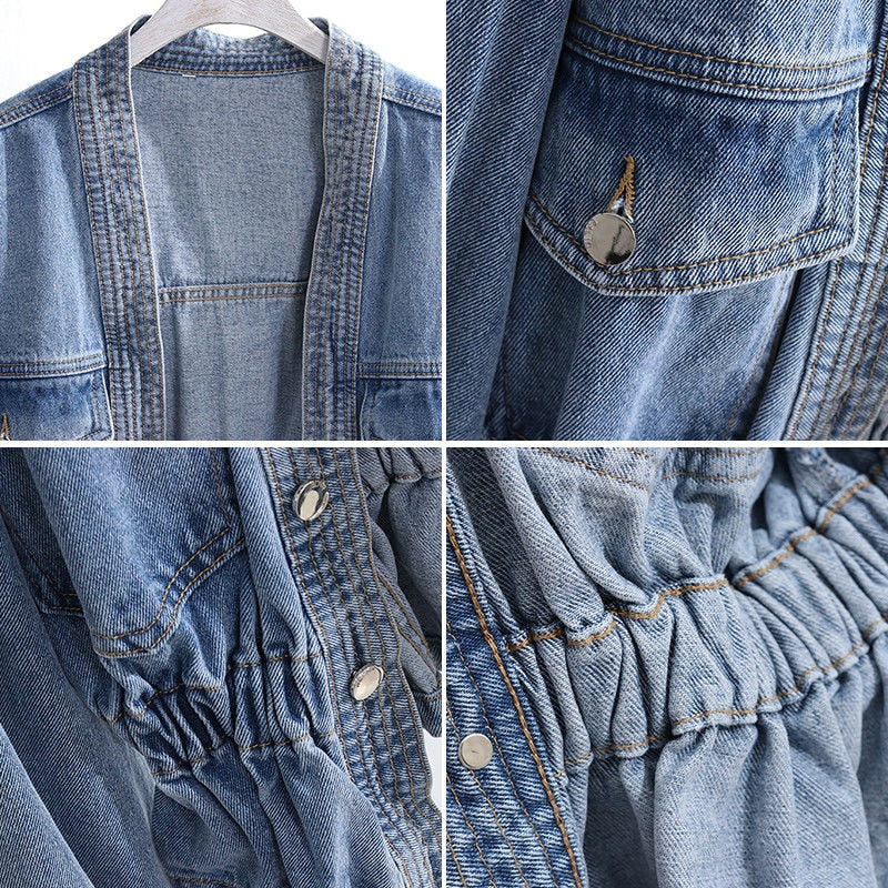 Streetwear Short Denim Jacket Fashion Trend All-match Women Overcoat-Jean Jackets-Arimonz-Arimonz