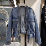 Streetwear Short Denim Jacket Fashion Trend All-match Women Overcoat-Jean Jackets-Arimonz-Arimonz