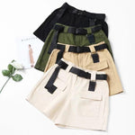 Streetwear Shorts Women Woman High Waist Wide Leg Cargo Women's Shorts-Shorts-Arimonz-Arimonz