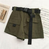 Streetwear Shorts Women Woman High Waist Wide Leg Cargo Women's Shorts-Shorts-Arimonz-Army Green-S-Arimonz