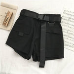 Streetwear Shorts Women Woman High Waist Wide Leg Cargo Women's Shorts-Shorts-Arimonz-Black-S-Arimonz