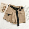 Streetwear Shorts Women Woman High Waist Wide Leg Cargo Women's Shorts-Shorts-Arimonz-Khaki-S-Arimonz