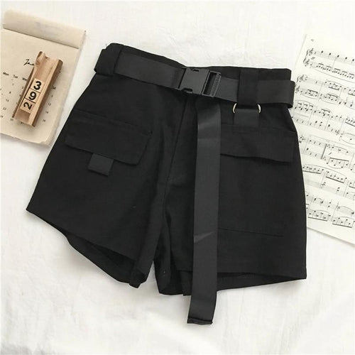 Streetwear Shorts Women Woman High Waist Wide Leg Cargo Women's Shorts-Shorts-Arimonz-Arimonz