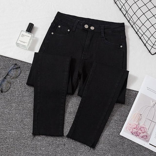 Stretch Bottoms Skinny Pants For Women Trouser Denim Pants Women Jeans-Skinny Jeans-Arimonz-black-S-Arimonz