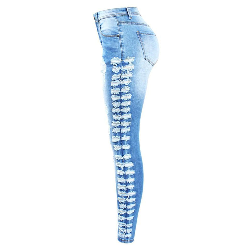 Stretchy Ripped Jeans Distressed Denim Skinny Pencil Trouser For Women-Skinny Jeans-Arimonz-Arimonz
