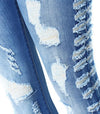 Stretchy Ripped Jeans Distressed Denim Skinny Pencil Trouser For Women-Skinny Jeans-Arimonz-Arimonz