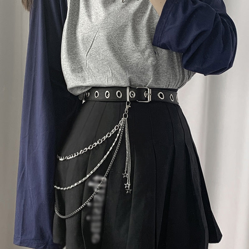 Stylish Waist Pants Belt Chain Multilayer Chain Ring Trousers Belt-Belts-Arimonz-Arimonz