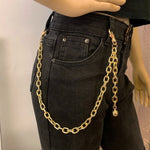 Stylish Waist Pants Belt Chain Multilayer Chain Ring Trousers Belt-Belts-Arimonz-Gold Single Chain-Arimonz