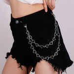 Stylish Waist Pants Belt Chain Multilayer Chain Ring Trousers Belt-Belts-Arimonz-Silver 2-layer chain-Arimonz