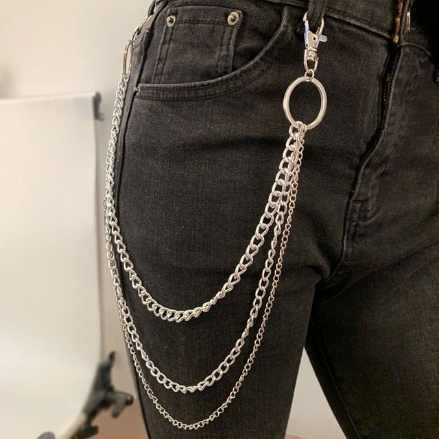 Stylish Waist Pants Belt Chain Multilayer Chain Ring Trousers Belt-Belts-Arimonz-Silver Double Chain-Arimonz