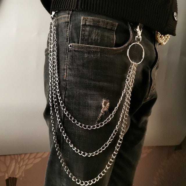 Stylish Waist Pants Belt Chain Multilayer Chain Ring Trousers Belt-Belts-Arimonz-Three layer chain-Arimonz