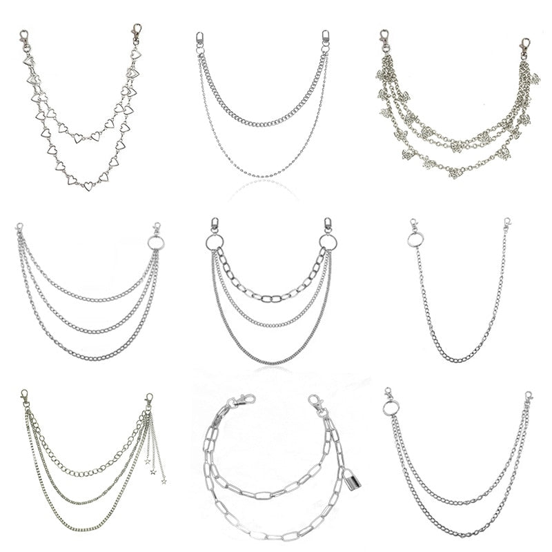 Stylish Waist Pants Belt Chain Multilayer Chain Ring Trousers Belt-Belts-Arimonz-Arimonz