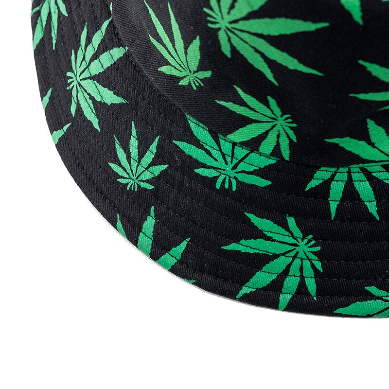 Summer Bucket Hats Reversible Leaves Printing Women Cap Outdoor Hat-Bucket Hats-Arimonz-Arimonz