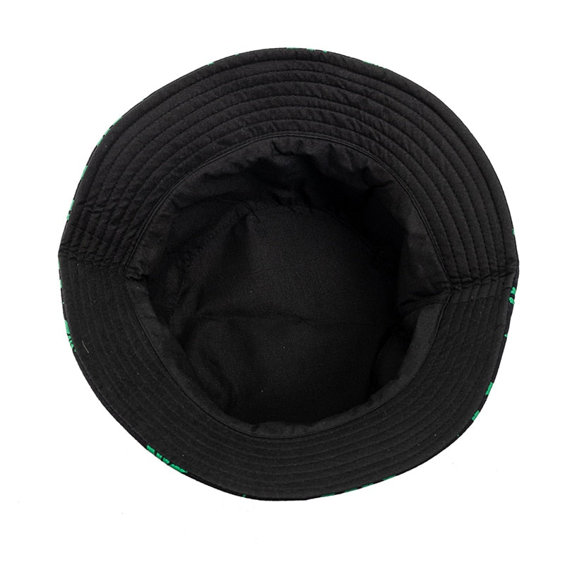 Summer Bucket Hats Reversible Leaves Printing Women Cap Outdoor Hat-Bucket Hats-Arimonz-Arimonz