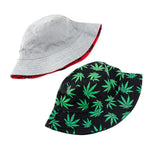 Summer Bucket Hats Reversible Leaves Printing Women Cap Outdoor Hat-Bucket Hats-Arimonz-Arimonz