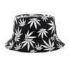Summer Bucket Hats Reversible Leaves Printing Women Cap Outdoor Hat-Bucket Hats-Arimonz-Black White-Arimonz