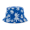 Summer Bucket Hats Reversible Leaves Printing Women Cap Outdoor Hat-Bucket Hats-Arimonz-Blue White-Arimonz