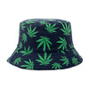 Summer Bucket Hats Reversible Leaves Printing Women Cap Outdoor Hat-Bucket Hats-Arimonz-Navy Blue Green-Arimonz