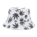 Summer Bucket Hats Reversible Leaves Printing Women Cap Outdoor Hat-Bucket Hats-Arimonz-White Black-Arimonz