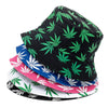 Summer Bucket Hats Reversible Leaves Printing Women Cap Outdoor Hat-Bucket Hats-Arimonz-Arimonz