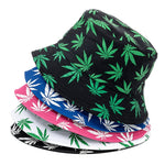 Summer Bucket Hats Reversible Leaves Printing Women Cap Outdoor Hat-Bucket Hats-Arimonz-Arimonz