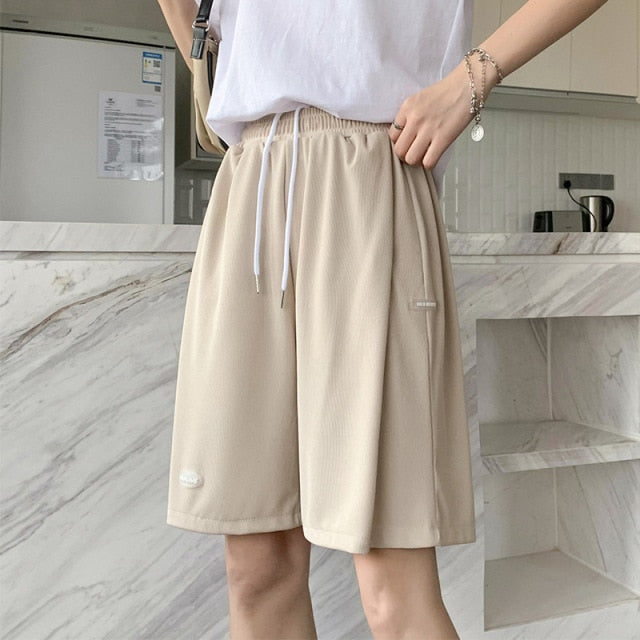 Summer Casual Shorts Women Plus Size High Waist Loose Women Shorts-Shorts-Arimonz-Apricot-S-Arimonz