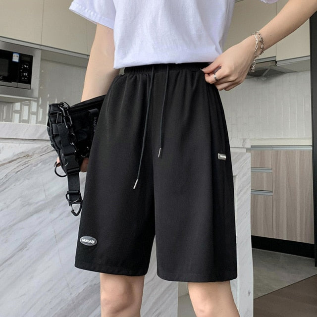 Summer Casual Shorts Women Plus Size High Waist Loose Women Shorts-Shorts-Arimonz-black-S-Arimonz