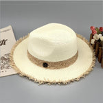 Summer Hat Handmade Raffia Fedora Hats For Women Popular Cool Hat-Summer Hats-Arimonz-beige-Arimonz