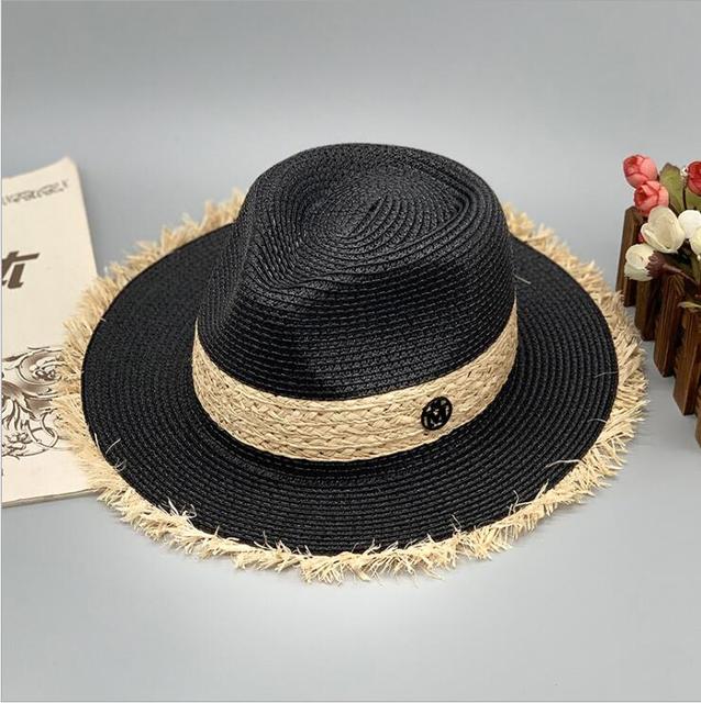 Summer Hat Handmade Raffia Fedora Hats For Women Popular Cool Hat-Summer Hats-Arimonz-black-Arimonz