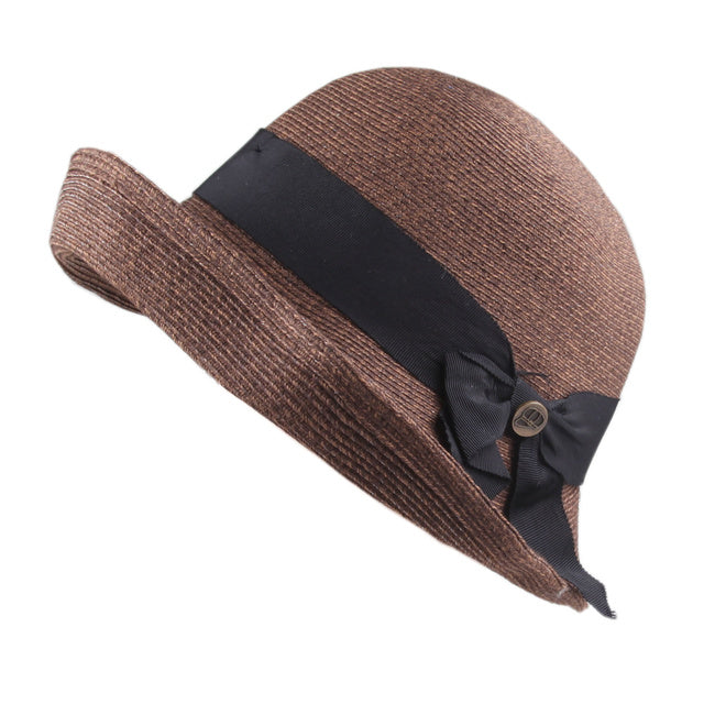 Summer Hat Women Straw Cap Big Brim Sun Hat For Girl Beach Hat-Summer Hats-Arimonz-Coffee-Arimonz