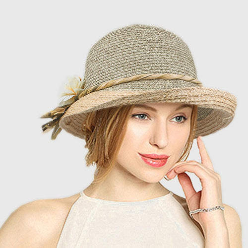Summer Hat Women Straw Cap Big Brim Sun Hat For Girl Beach Hat-Summer Hats-Arimonz-Khaki-Arimonz