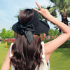 Summer Hats Foldable Hollow Out Sun Visor Straw Wide Brim Beach Hat-Women's Caps-Arimonz-Black-Arimonz