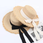 Summer Hats - Summer Sun Hat Bow Hat Visor Flat Straw Hats Women's Sunscreen Hat