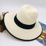Summer Patchwork Fedora Hats For Women Paper Straw Women Hat-Summer Hats-Arimonz-beige 2-Arimonz