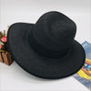 Summer Patchwork Fedora Hats For Women Paper Straw Women Hat-Summer Hats-Arimonz-black 1-Arimonz