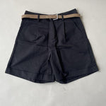 Summer Shorts Loose Wide Leg Shorts with Belt Wide Leg Bottoms-Shorts-Arimonz-black-S-Arimonz