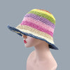 Summer Straw Crochet Bucket Hat Women's Foldable Panama Cap Beach Hat-Bucket Hats-Arimonz-Arimonz