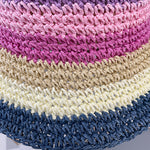 Summer Straw Crochet Bucket Hat Women's Foldable Panama Cap Beach Hat-Bucket Hats-Arimonz-Arimonz