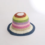 Summer Straw Crochet Bucket Hat Women's Foldable Panama Cap Beach Hat-Bucket Hats-Arimonz-Navy Blue-Arimonz
