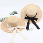Summer Sun Hat Bow Hat Visor Flat Straw Hats Women's Sunscreen Hat-Summer Hats-Arimonz-Arimonz