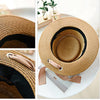 Summer Sun Hats Straw Hat Ribbon Bow Beach Hat Casual Straw Flat Top-Summer Hats-Arimonz-Arimonz