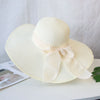 Summer Women Bowknot Wide Brim Panama Hat Outdoor Foldable Beach Hat-Summer Hats-Arimonz-Arimonz
